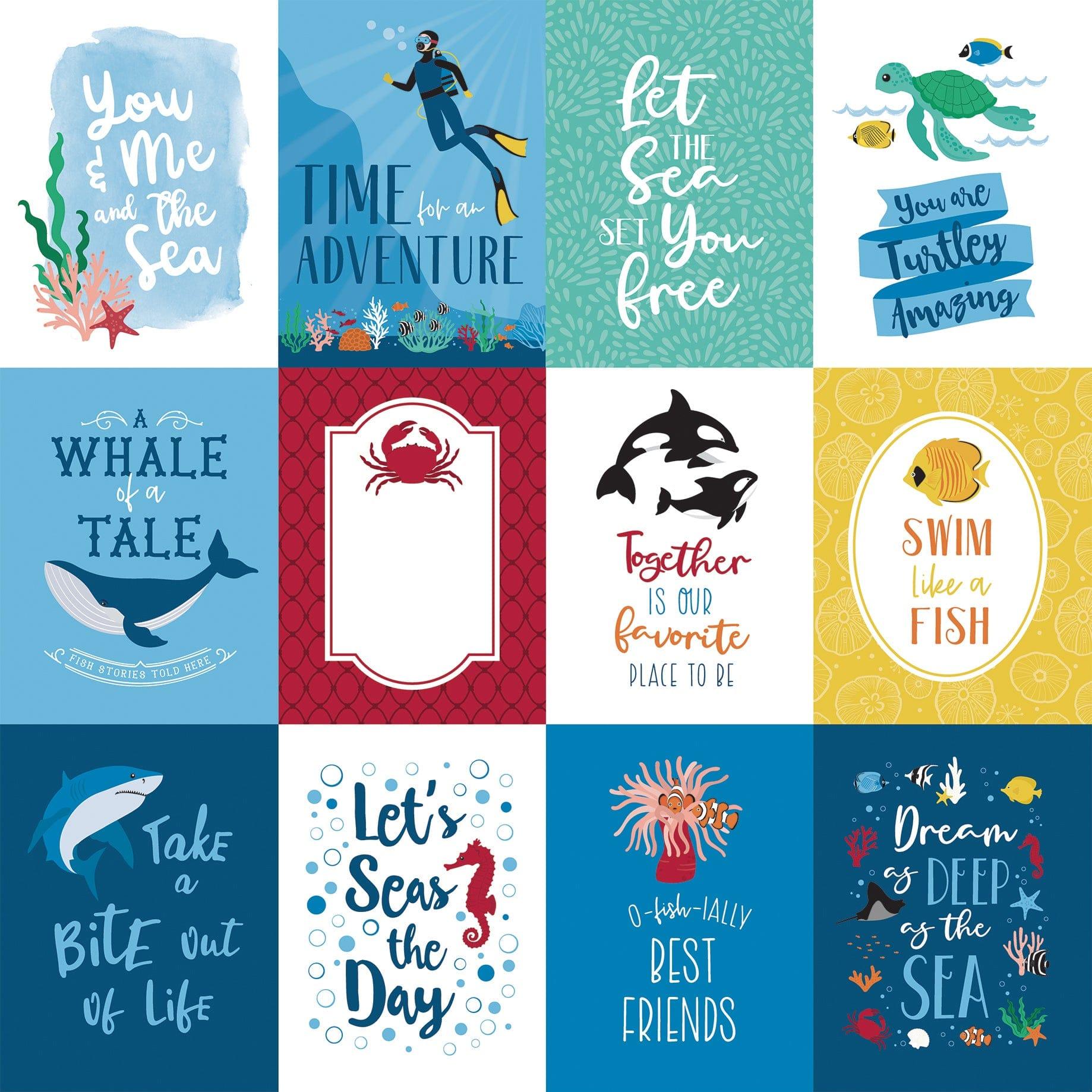 Sea Life Collection 3 x 4 Journaling Cards 12 x 12 Double-Sided Scrapbook Paper by Echo Park Paper - Scrapbook Supply Companies