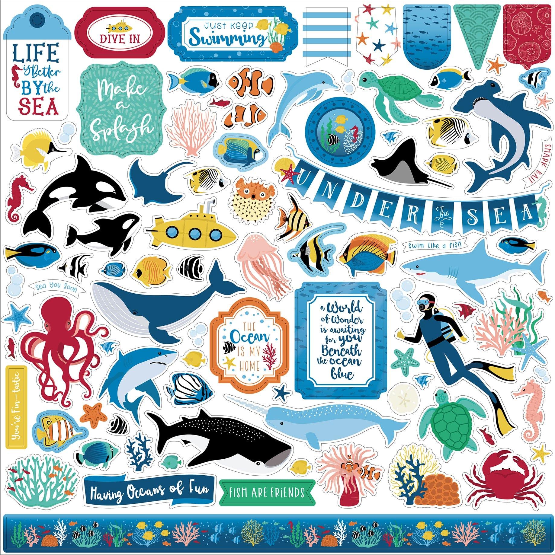 Sea Life Collection 12 x 12 Scrapbook Paper & Sticker Pack by Echo Park Paper - Scrapbook Supply Companies