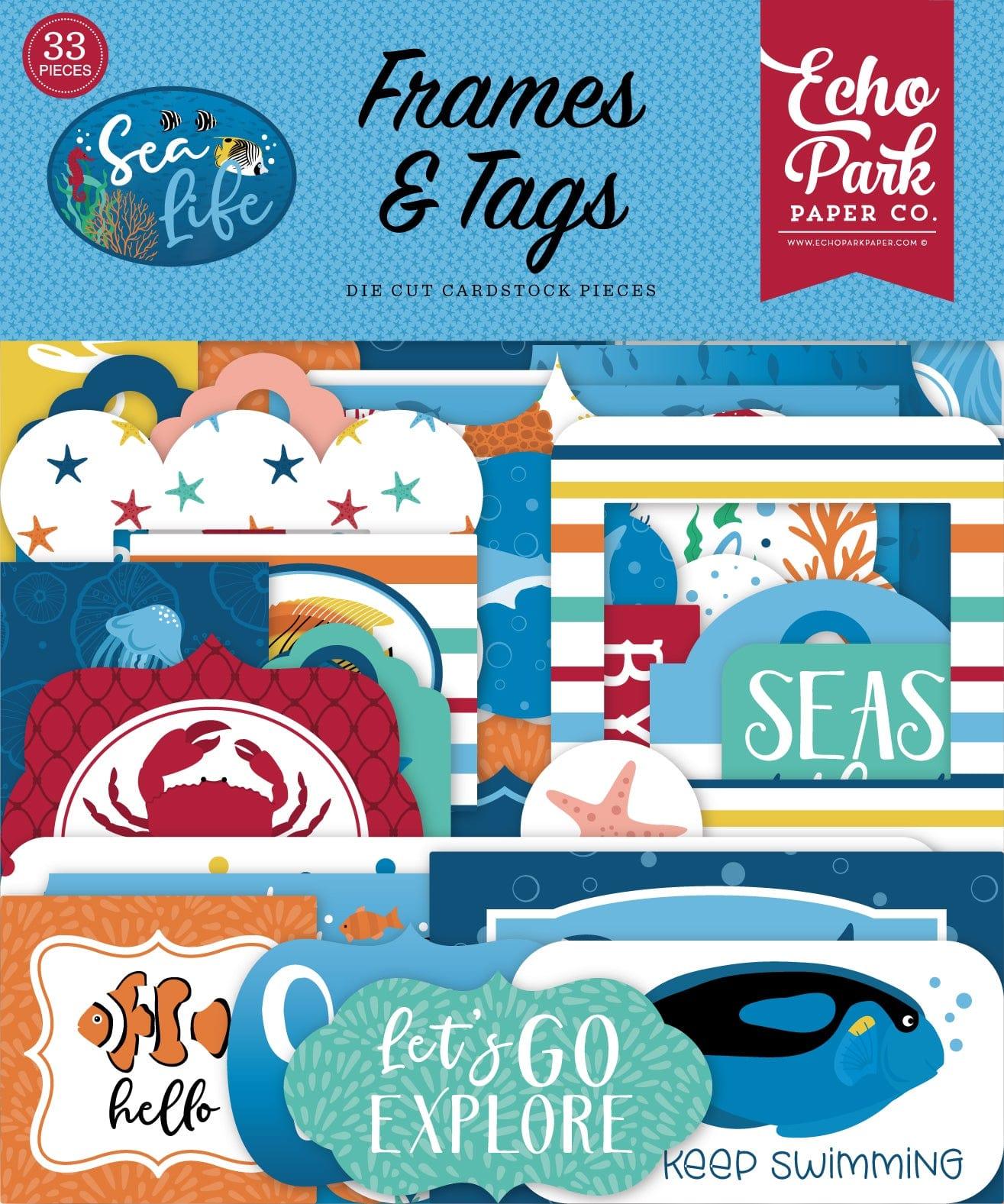 Sea Life Collection 5 x 5 Scrapbook Tags & Frames Die Cuts by Echo Park Paper - Scrapbook Supply Companies