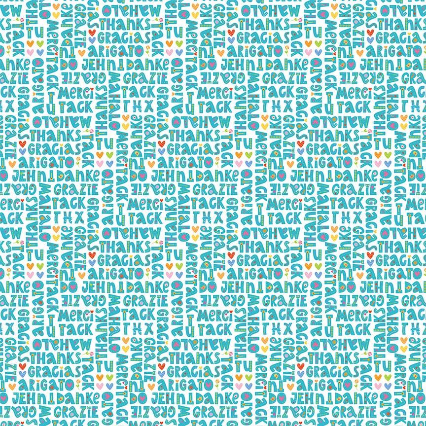 Snail Mail Collection Hey Thanks 12 x 12 Double-Sided Scrapbook Paper by Photo Play Paper - Scrapbook Supply Companies