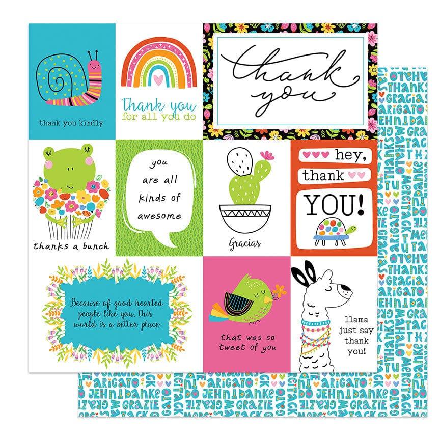 Snail Mail Collection Hey Thanks 12 x 12 Double-Sided Scrapbook Paper by Photo Play Paper