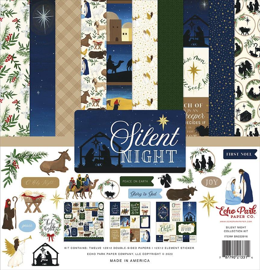 Silent Night Collection 12 x 12 Double-Sided Scrapbook Paper Kit & Sticker Sheet by Echo Park Paper - 13 Pieces - Scrapbook Supply Companies