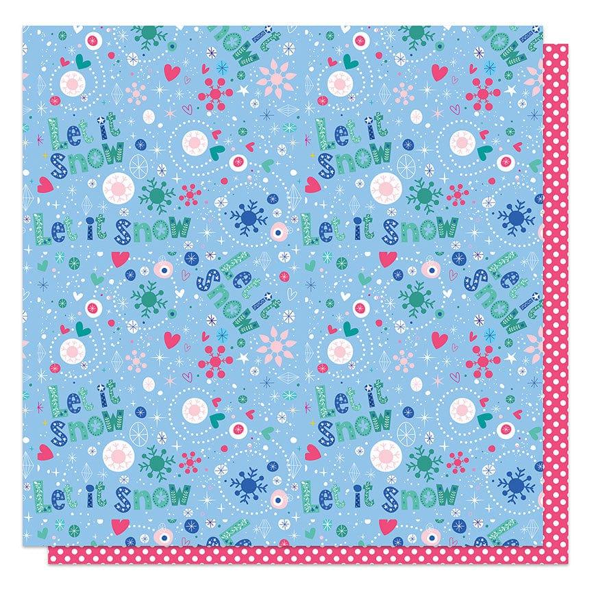 Snow Day Collection Let it Snow 12 x 12 Double-Sided Scrapbook Paper by Photo Play Paper - Scrapbook Supply Companies