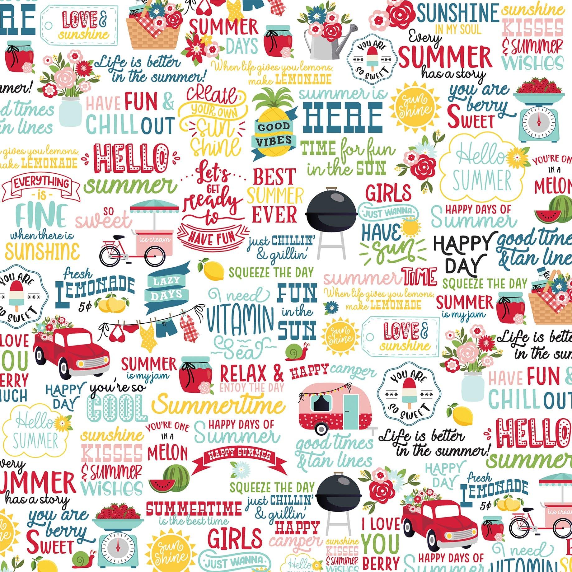 Slice of Summer Collection Fun In The Sun 12 x 12 Double-Sided Scrapbook Paper by Echo Park Paper - Scrapbook Supply Companies
