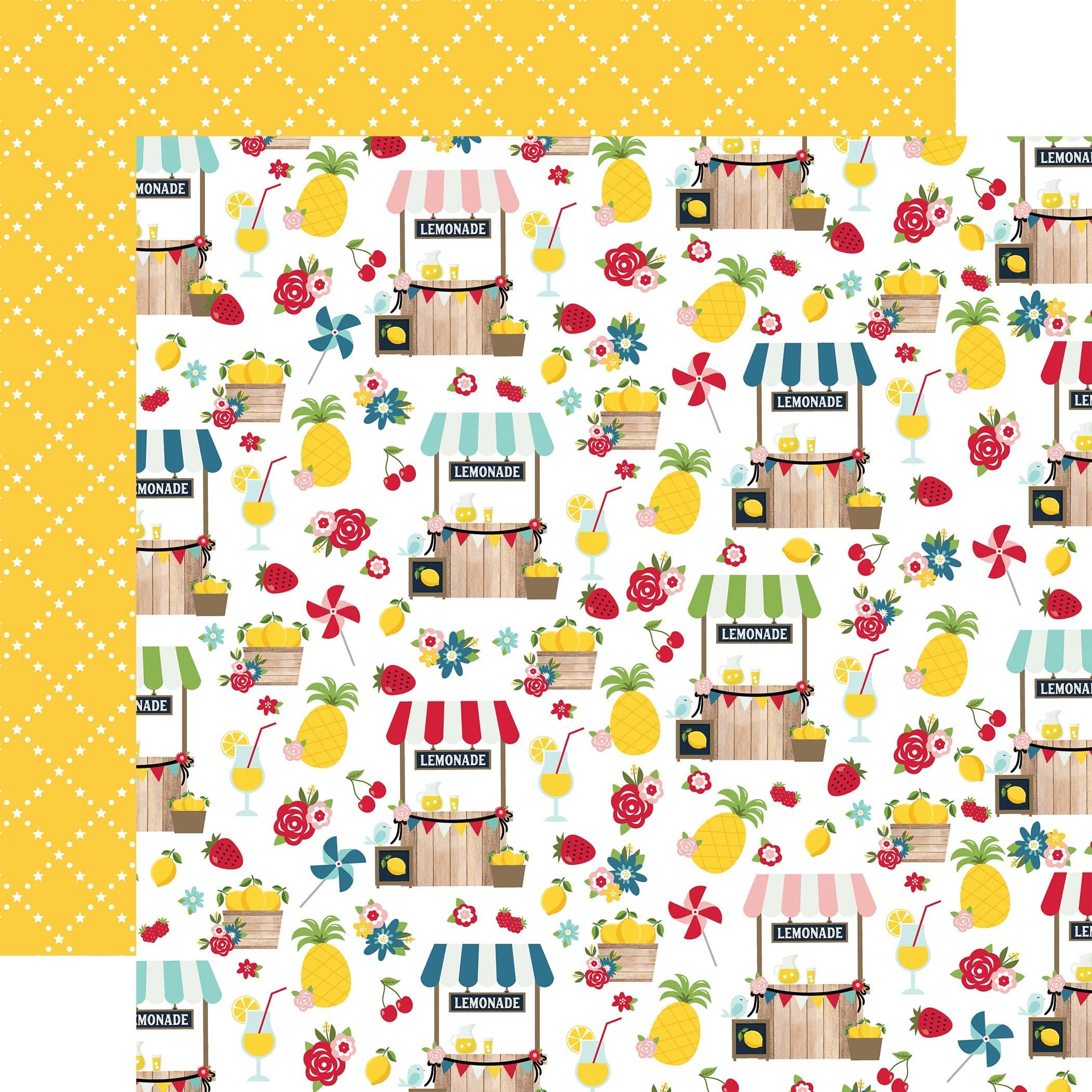 Slice of Summer Collection Squeeze The Day 12 x 12 Double-Sided Scrapbook Paper by Echo Park Paper - Scrapbook Supply Companies