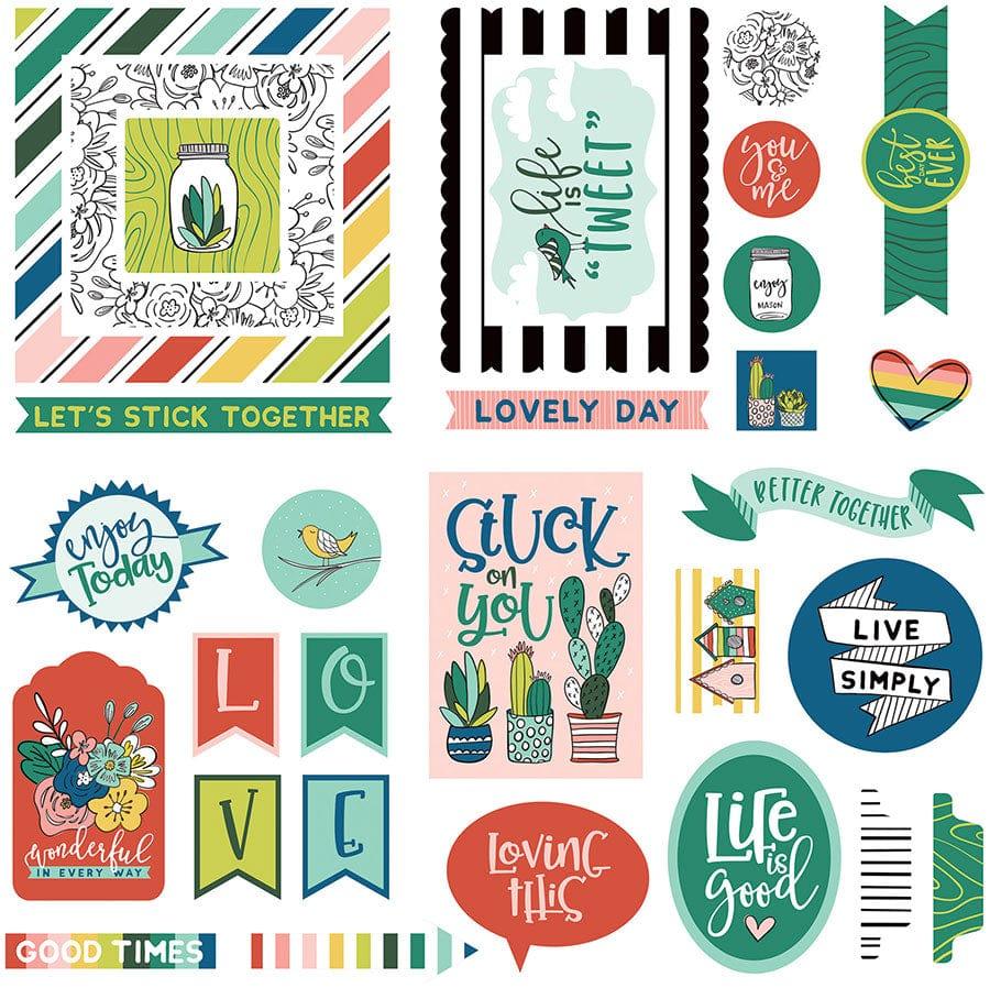 Stuck On You Collection Ephemera 5 x 5 Scrapbook Die Cuts by Photo Play Paper - Scrapbook Supply Companies
