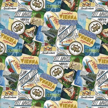 Scenic Route Collection Travel Stickers 12 x 12 Double-Sided Scrapbook Paper by Echo Park Paper - Scrapbook Supply Companies