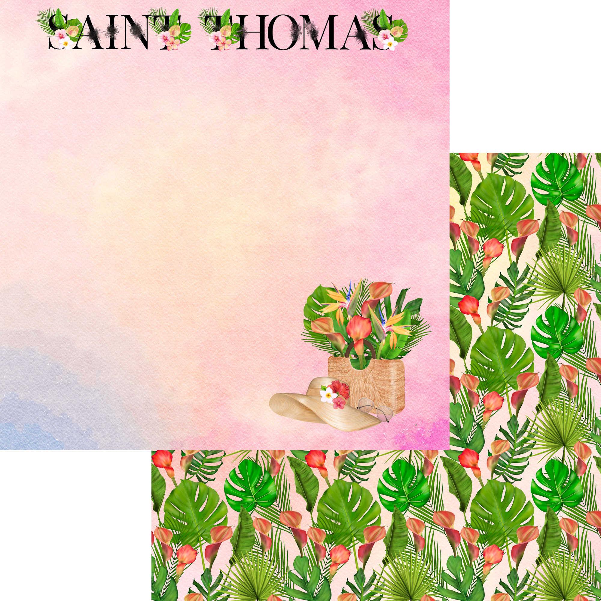 Exotic Tropics Collection Saint Thomas 12 x 12 Double-Sided Scrapbook Paper by SSC Designs