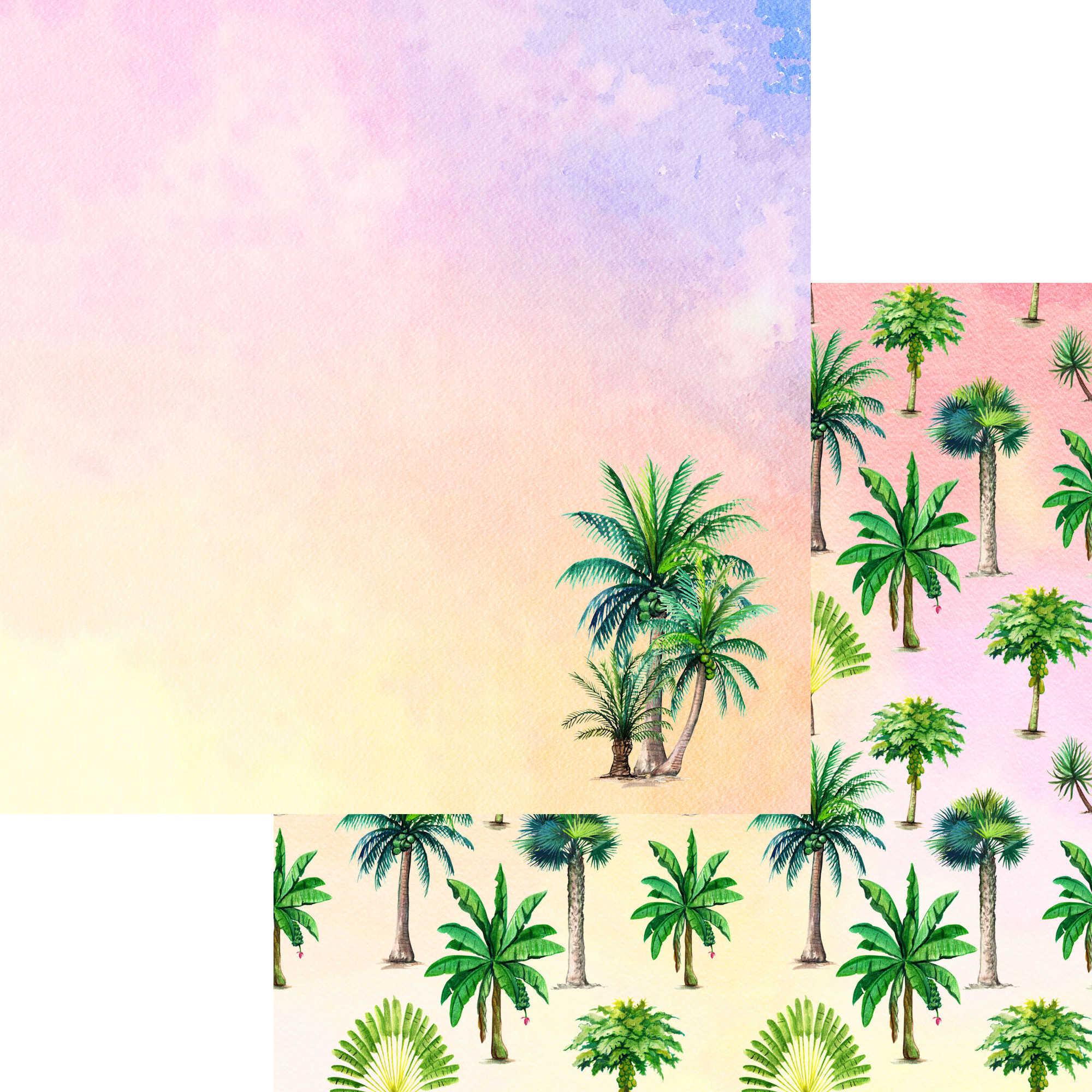 Exotic Tropics Collection Palm Trees 12 x 12 Double-Sided Scrapbook Paper by SSC Designs - Scrapbook Supply Companies