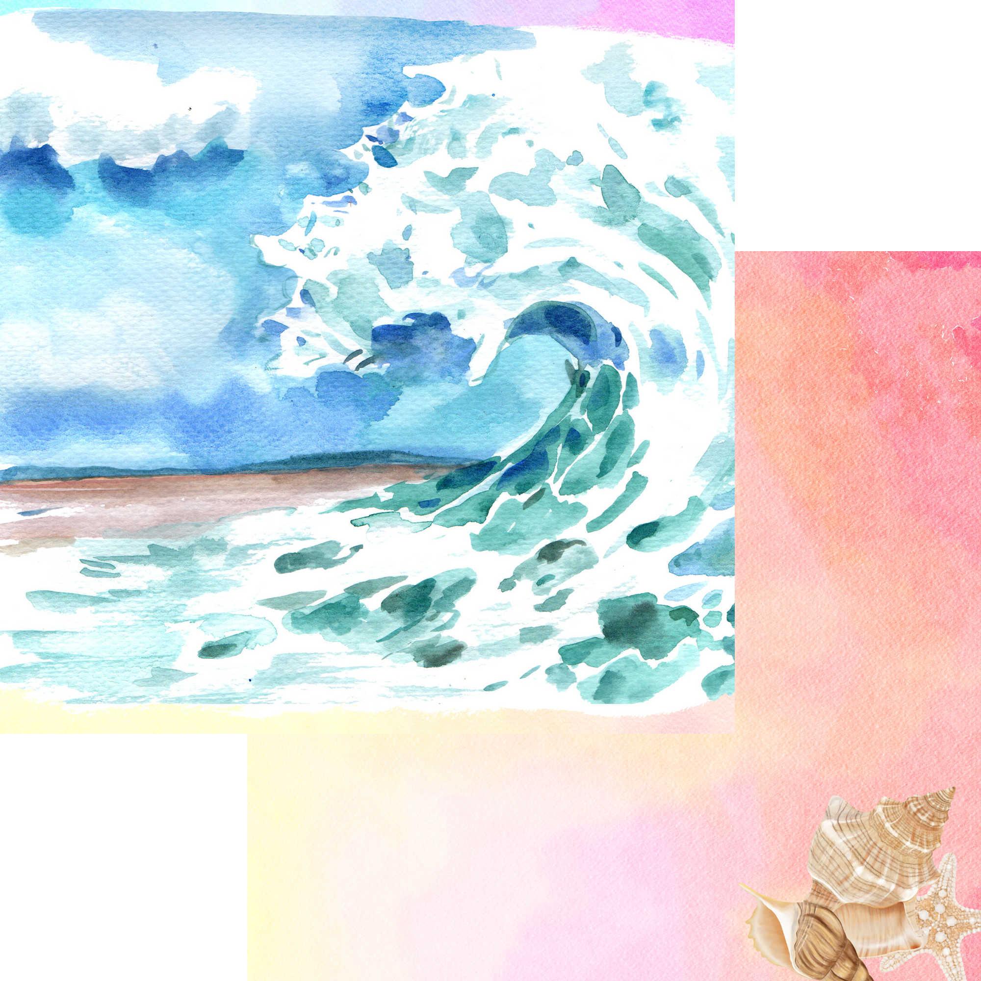 Exotic Tropics Collection Ocean Breeze 12 x 12 Double-Sided Scrapbook Paper by SSC Designs