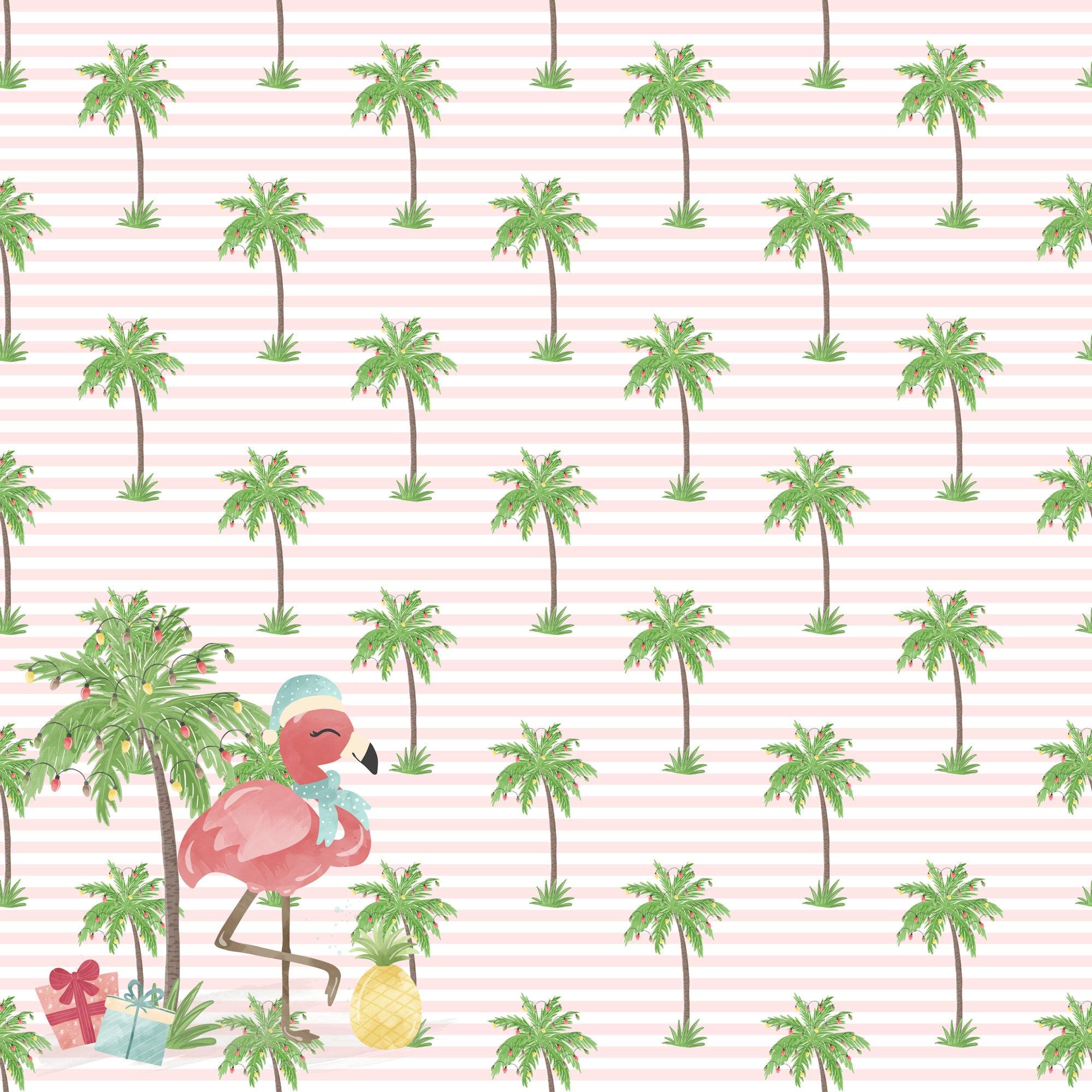 Flamingo Christmas Collection Flamingo Fun 12 x 12 Double-Sided Scrapbook Paper by SSC Designs - Scrapbook Supply Companies