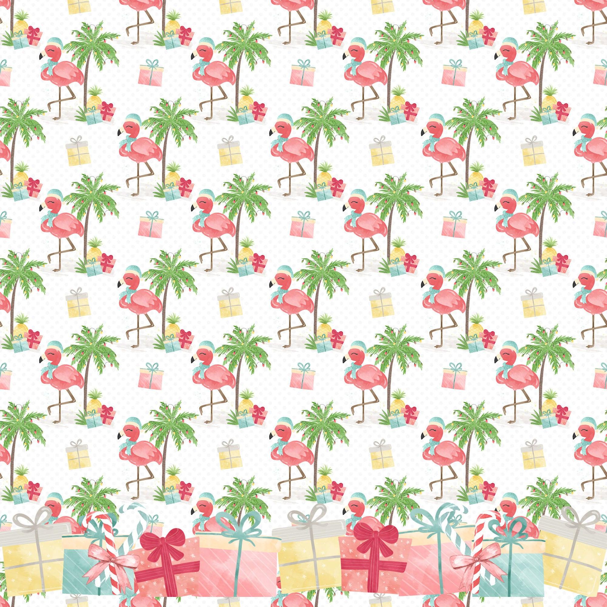 Flamingo Christmas Collection Flamingo Fun 12 x 12 Double-Sided Scrapbook Paper by SSC Designs - Scrapbook Supply Companies