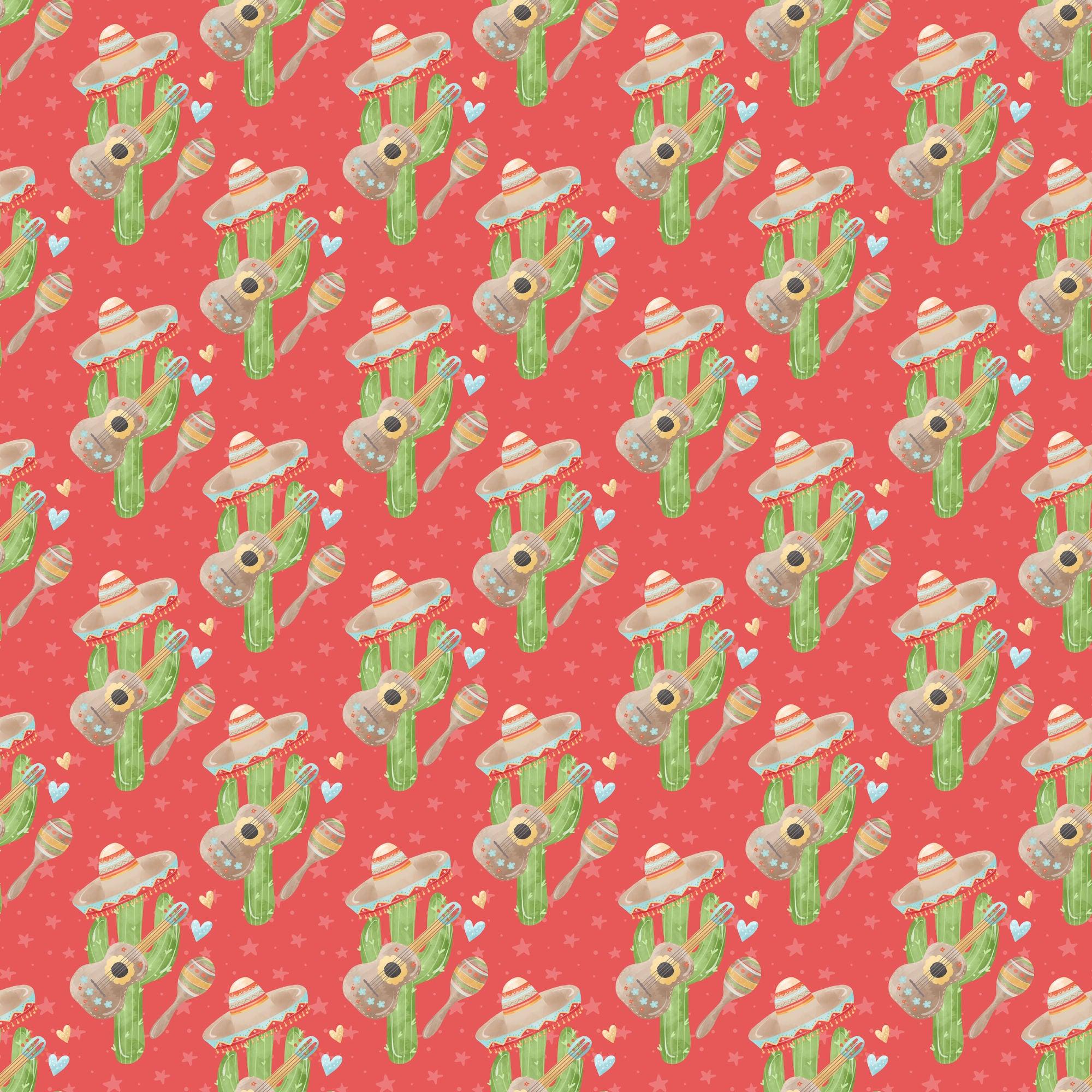 Fiesta Collection Cactus 12 x 12 Double-Sided Scrapbook Paper by SSC Designs - Scrapbook Supply Companies