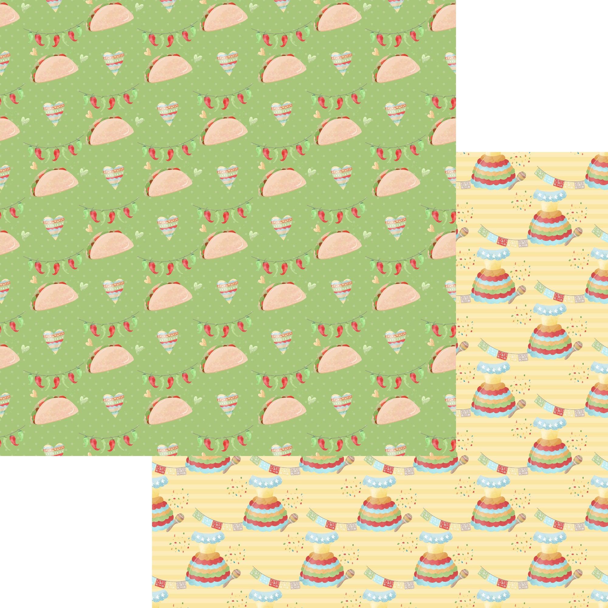 Fiesta Collection Taco Tuesday 12 x 12 Double-Sided Scrapbook Paper by SSC Designs