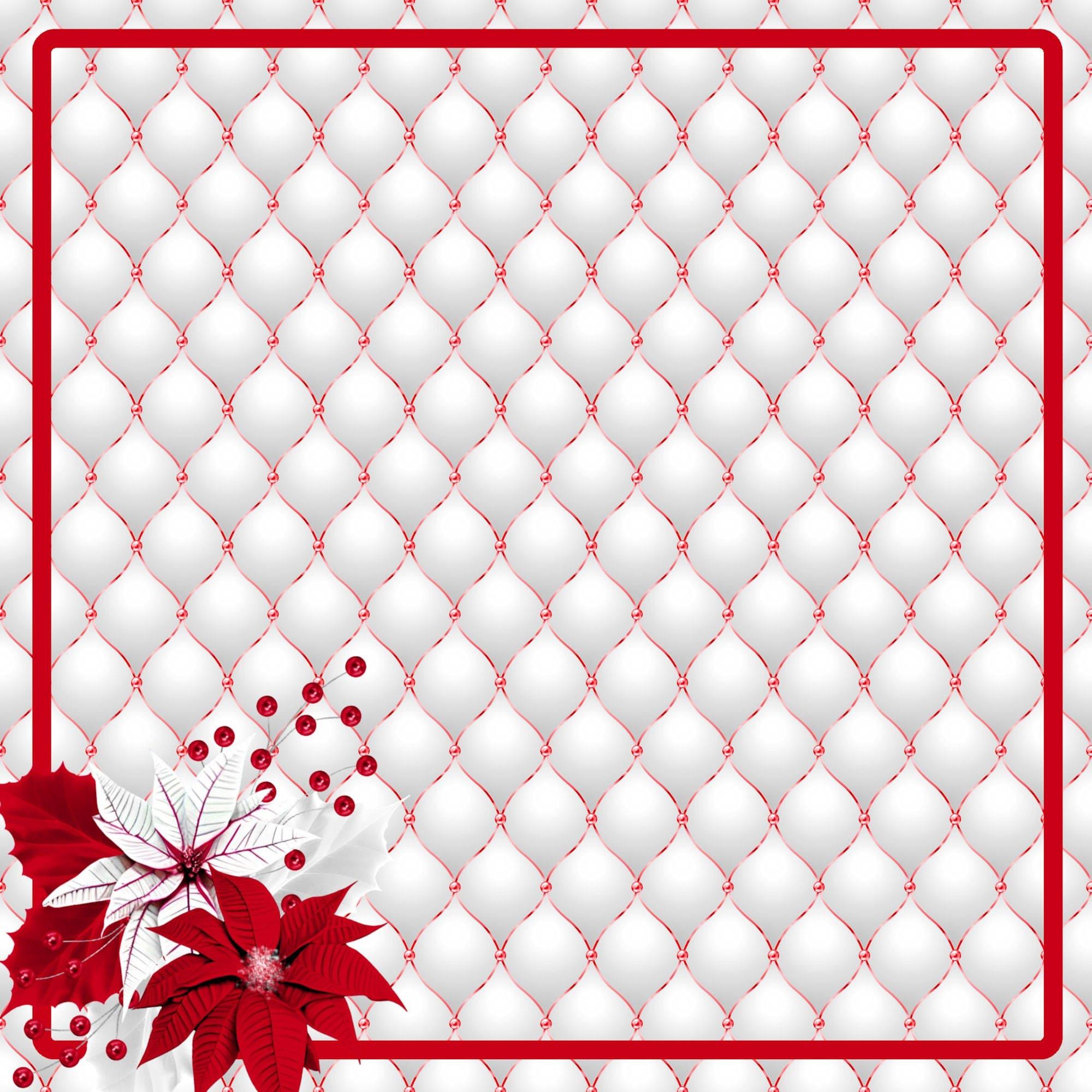 Peppermint Christmas Collection Poinsettias 12 x 12 Double-Sided Scrapbook Paper by SSC Designs - Scrapbook Supply Companies