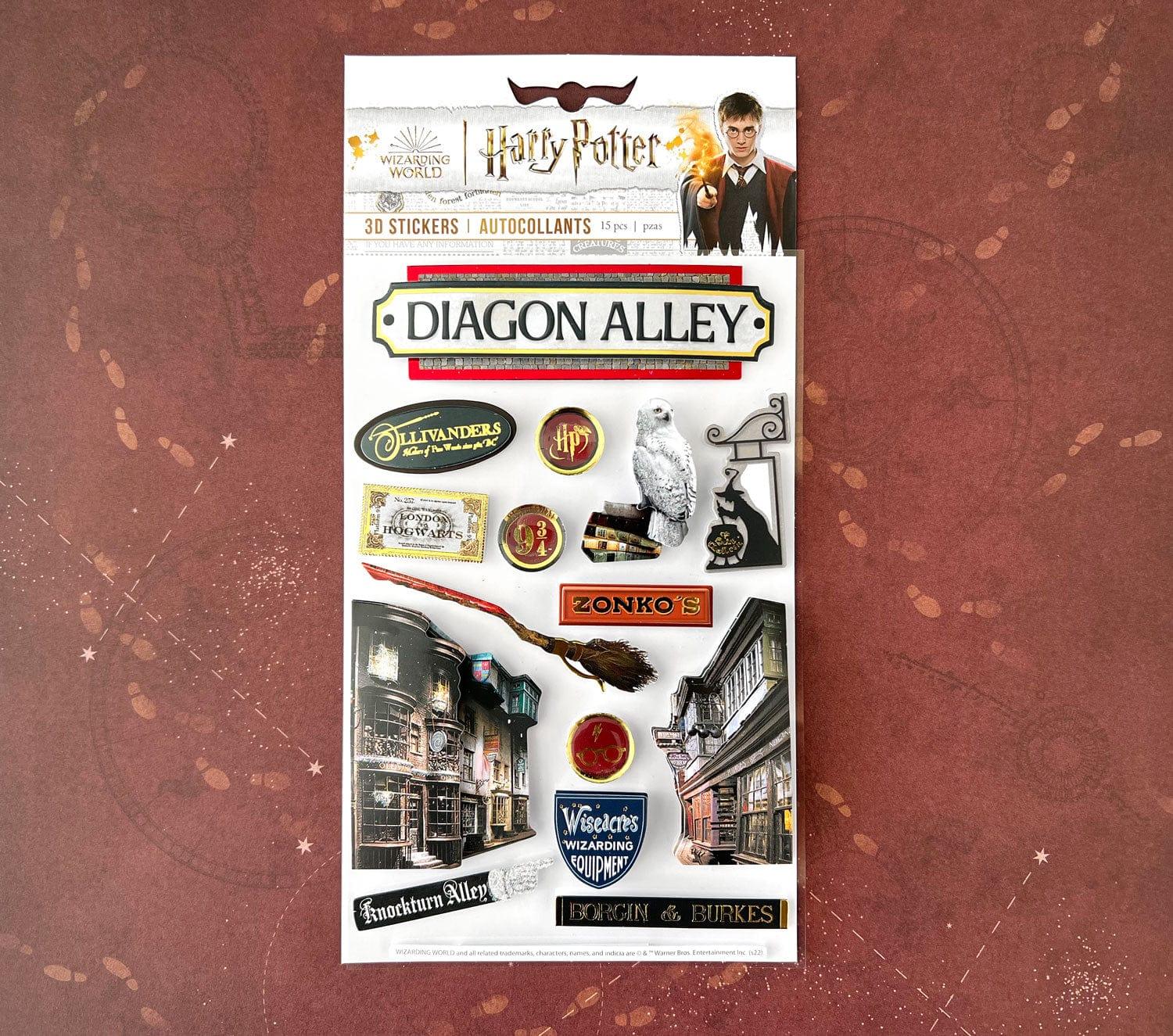 Wizarding World Harry Potter Stickers- Diagon Alley 5 x 7 Glitter 3D Scrapbook Embellishment by Paper House Productions