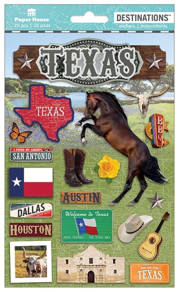 Destinations Collection Texas 5 x 7 3D Foil Scrapbook Embellishment by Paper House Productions