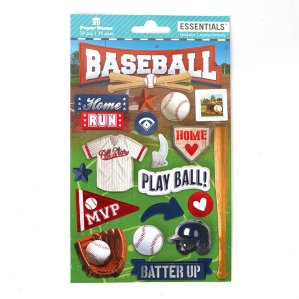 Baseball Collection 5 x 7 3D Foil Scrapbook Embellishment by Paper House Productions