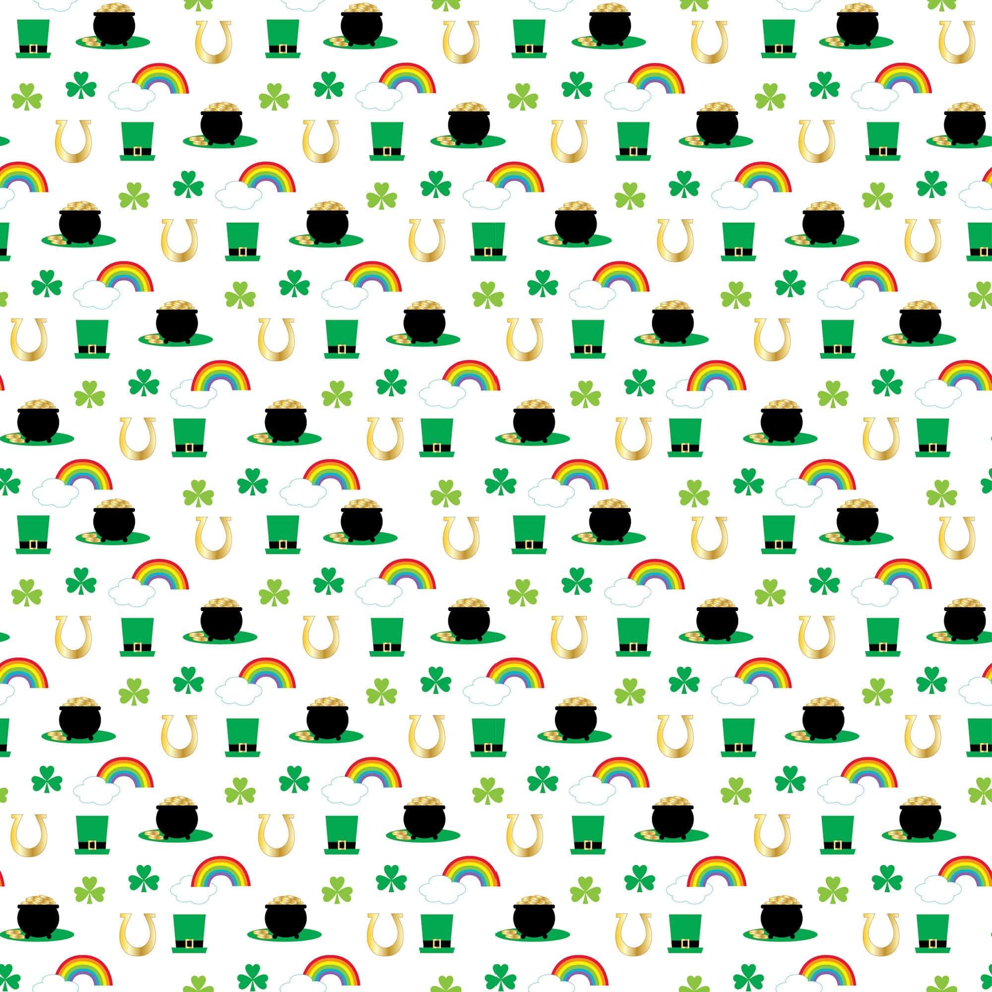 St. Pat's Traditional Collection Pot of Gold 12 x 12 Double-Sided Scrapbook Paper by SSC Designs - Scrapbook Supply Companies