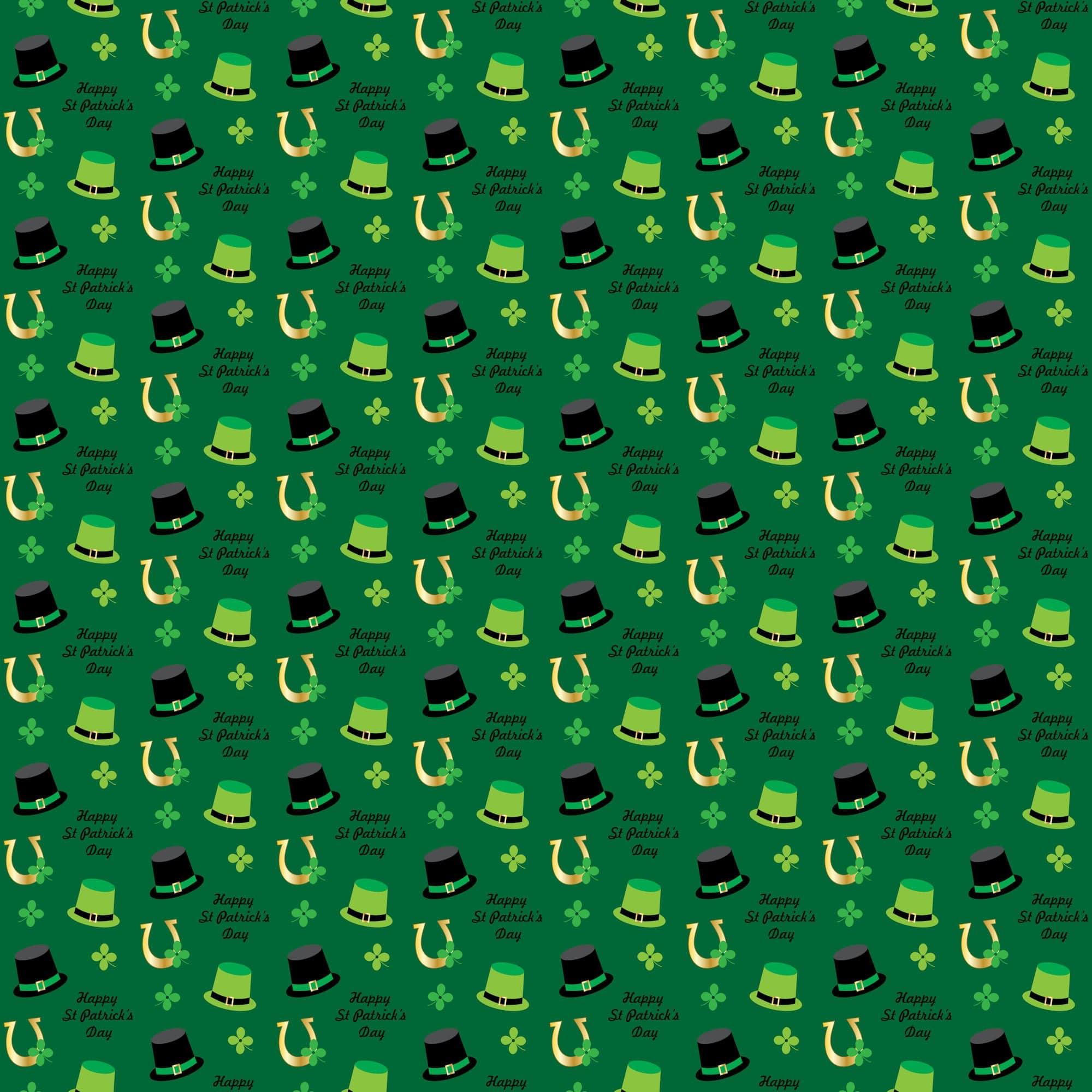 St. Pat's Traditional Collection Happy St. Patrick's Day 12 x 12 Double-Sided Scrapbook Paper by SSC Designs - Scrapbook Supply Companies