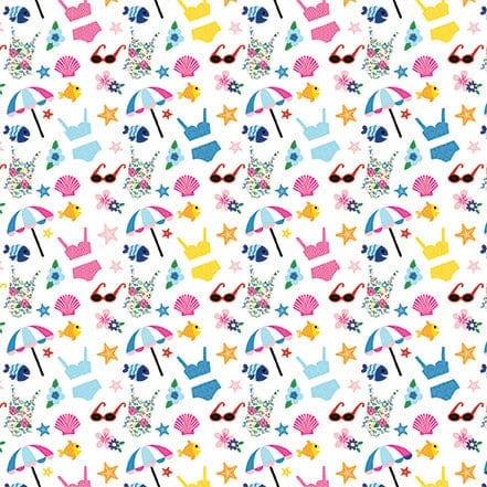 I Love Summer Collection Hello Summer 12 x 12 Double-Sided Scrapbook Paper by Echo Park Paper - Scrapbook Supply Companies