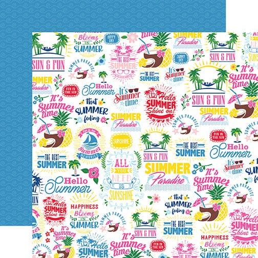 I Love Summer Collection The Best Of Summer 12 x 12 Double-Sided Scrapbook Paper by Echo Park Paper - Scrapbook Supply Companies
