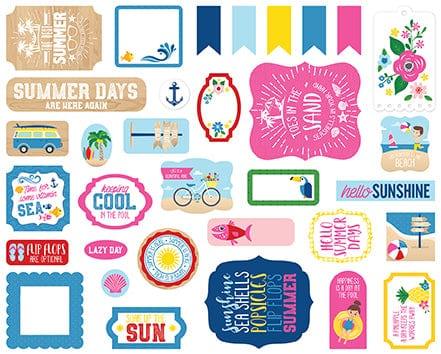 I Love Summer Collection 5 x 5 Ephemera Die Cut Scrapbook Embellishments by Echo Park Paper - Scrapbook Supply Companies