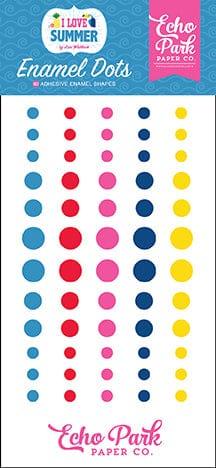 I Love Summer Collection 3 x 6 Self-Adhesive Enamel Dots Scrapbook Embellishments by Echo Park Paper - Scrapbook Supply Companies