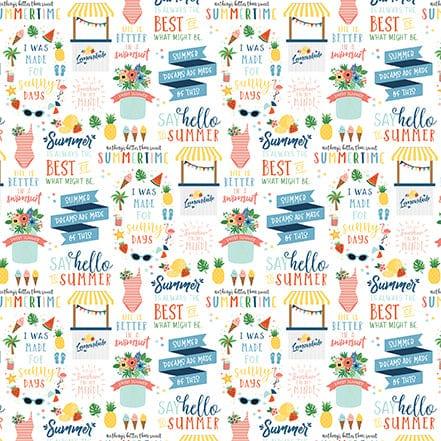 Summertime Collection Hello Summer 12 x 12 Double-Sided Scrapbook Paper by Echo Park Paper - Scrapbook Supply Companies