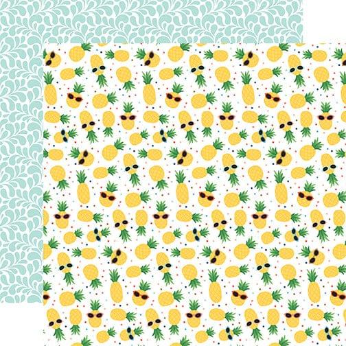 Summertime Collection Pineapples 12 x 12 Double-Sided Scrapbook Paper by Echo Park Paper - Scrapbook Supply Companies