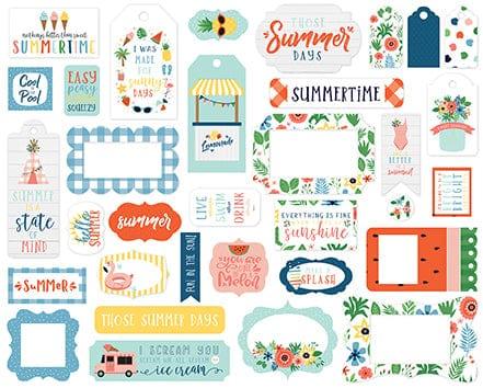 Summertime Collection 5 x 5 Frames & Tags Die Cut Scrapbook Embellishments by Echo Park Paper - Scrapbook Supply Companies