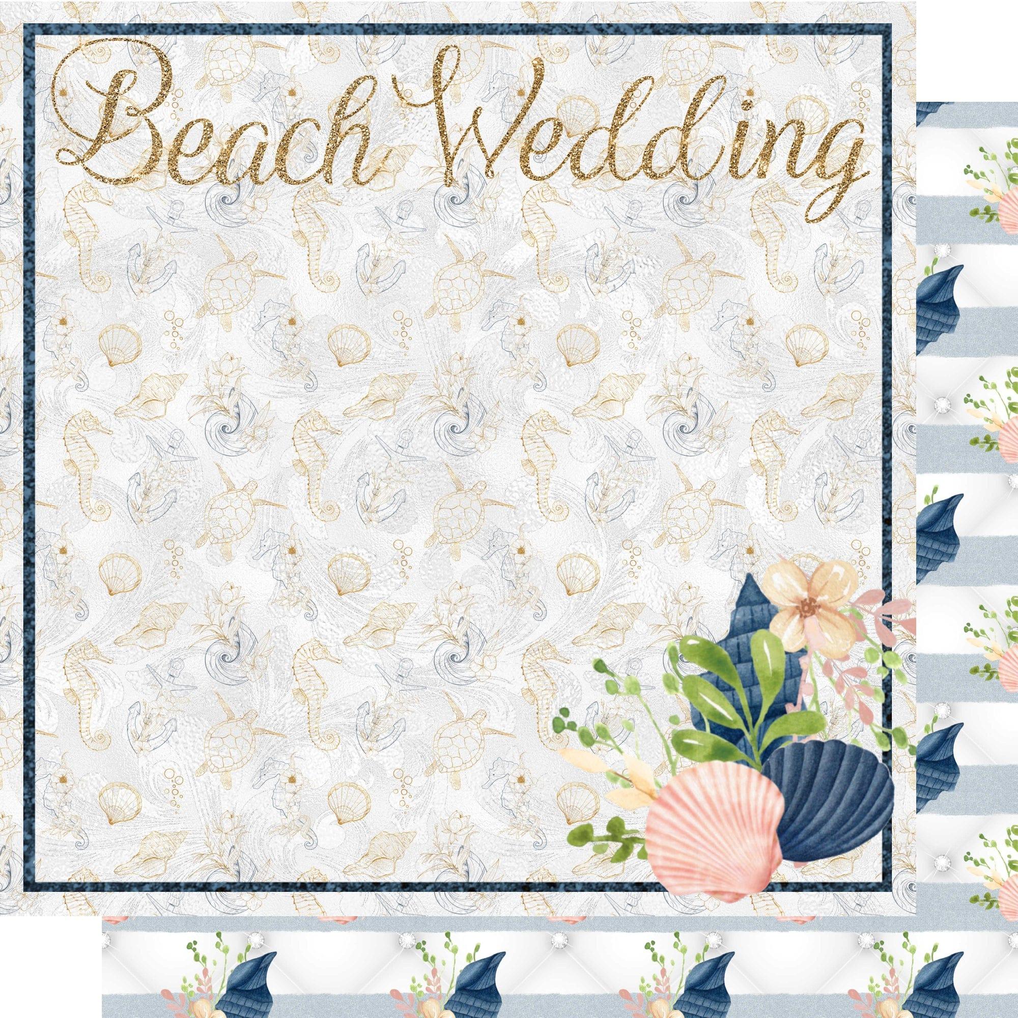 Seaside Wedding Collection Beach Wedding 12 x 12 Double-Sided Scrapbook Paper by SSC Designs - Scrapbook Supply Companies