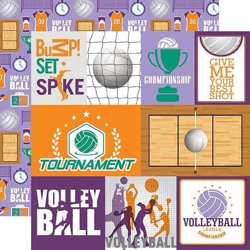 Volleyball Collection Journaling Cards 12 x 12 Double-Sided Scrapbook Paper by Echo Park Paper - Scrapbook Supply Companies