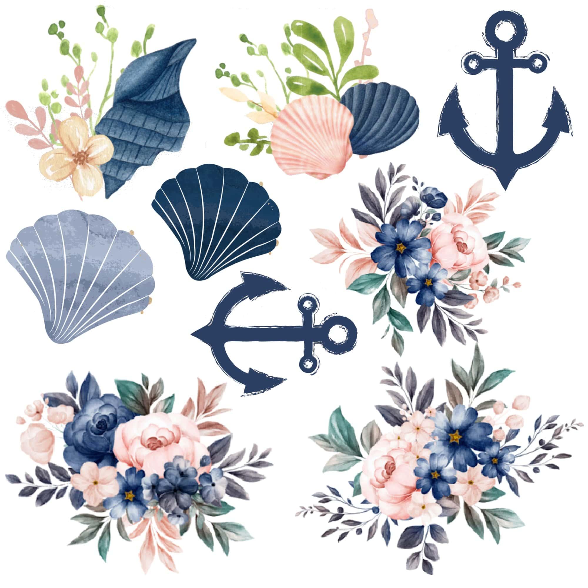 Seaside Wedding 12 x 12 Scrapbook Paper & Embellishment Kit by SSC Designs - Scrapbook Supply Companies