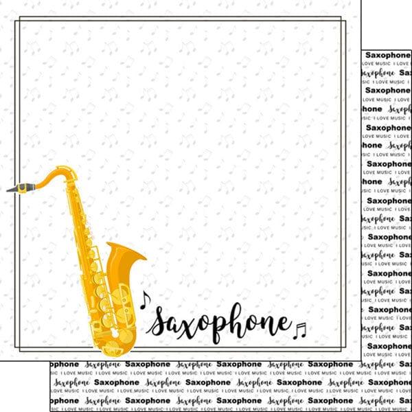 Musical Note Collection Saxophone 12 x 12 Double-Sided Scrapbook Paper By Scrapbook Customs - Scrapbook Supply Companies