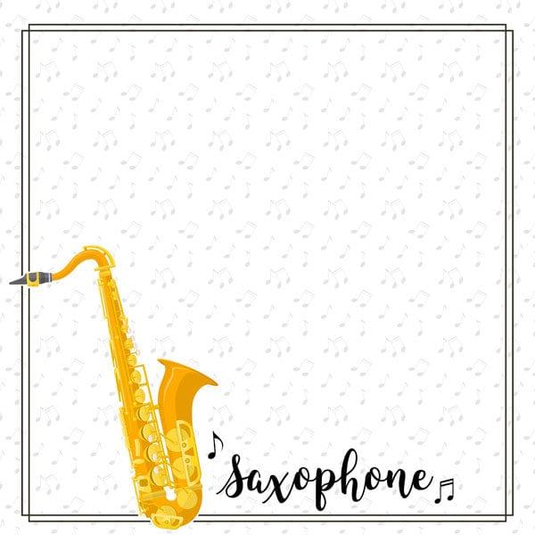 Musical Note Collection Saxophone 12 x 12 Double-Sided Scrapbook Paper By Scrapbook Customs - Scrapbook Supply Companies