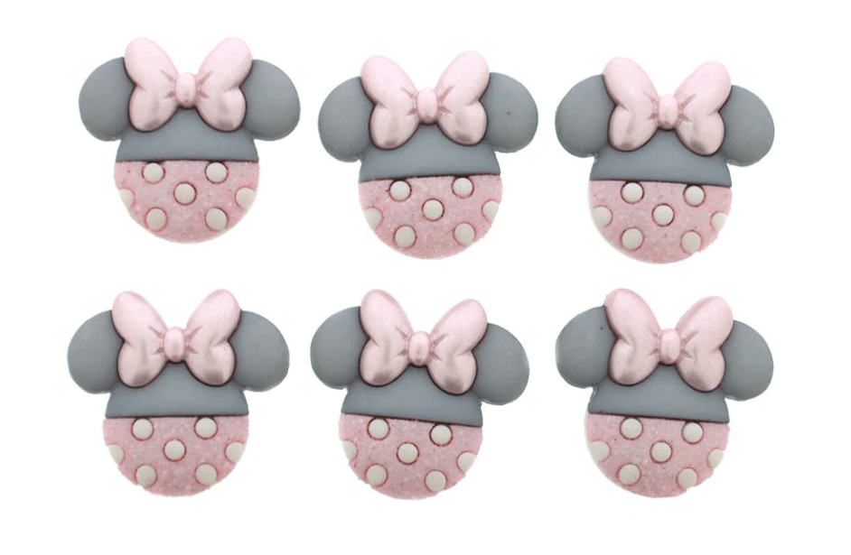 Disney Baby Minnie Mouse Heads Scrapbook Buttons by Dress It Up Buttons - 6 pieces