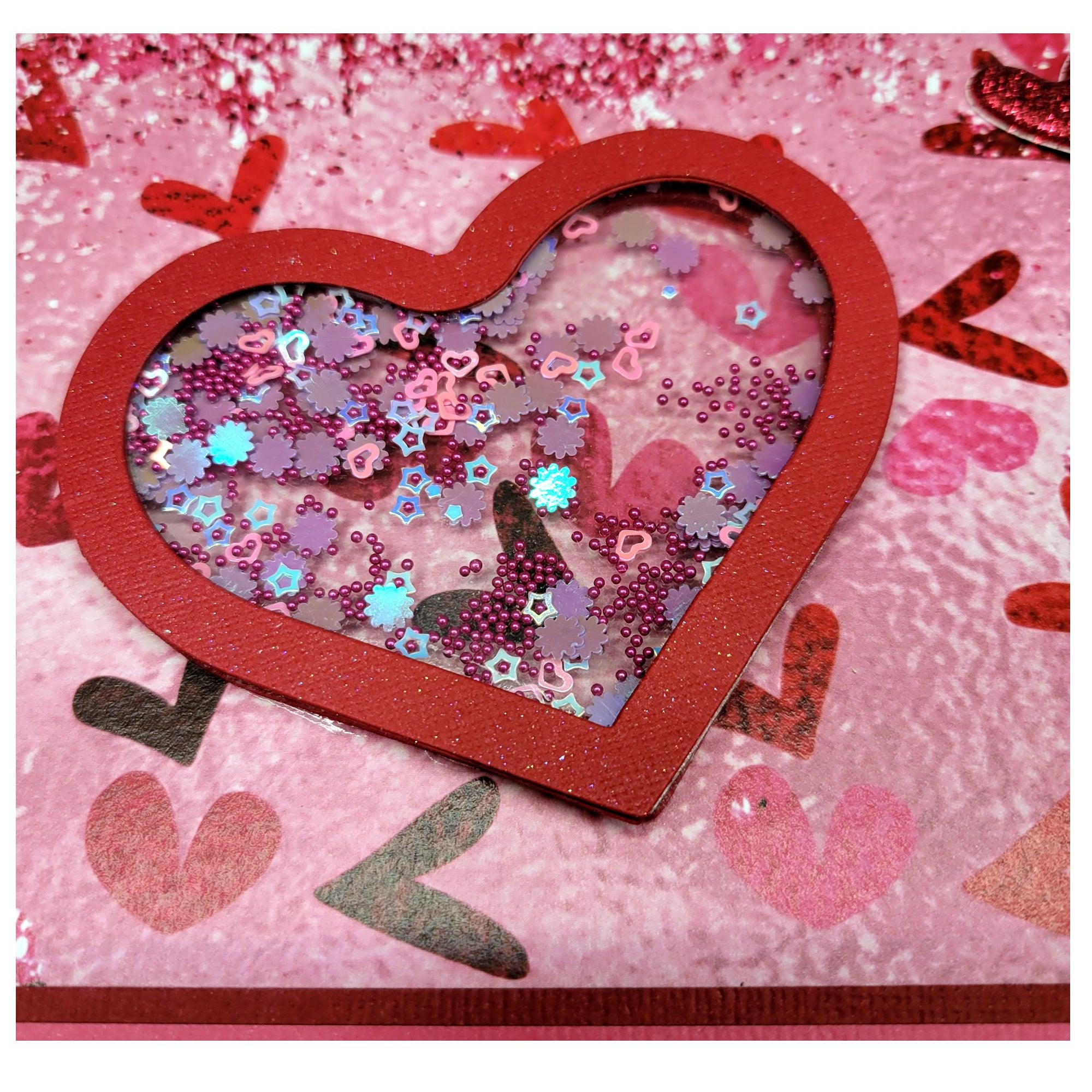 Be Mine Valentine with Shaker Heart Pre-Made, Hand-Embellished 2- 12 x 12 Scrapbook Page Premades by SSC Designs - Scrapbook Supply Companies