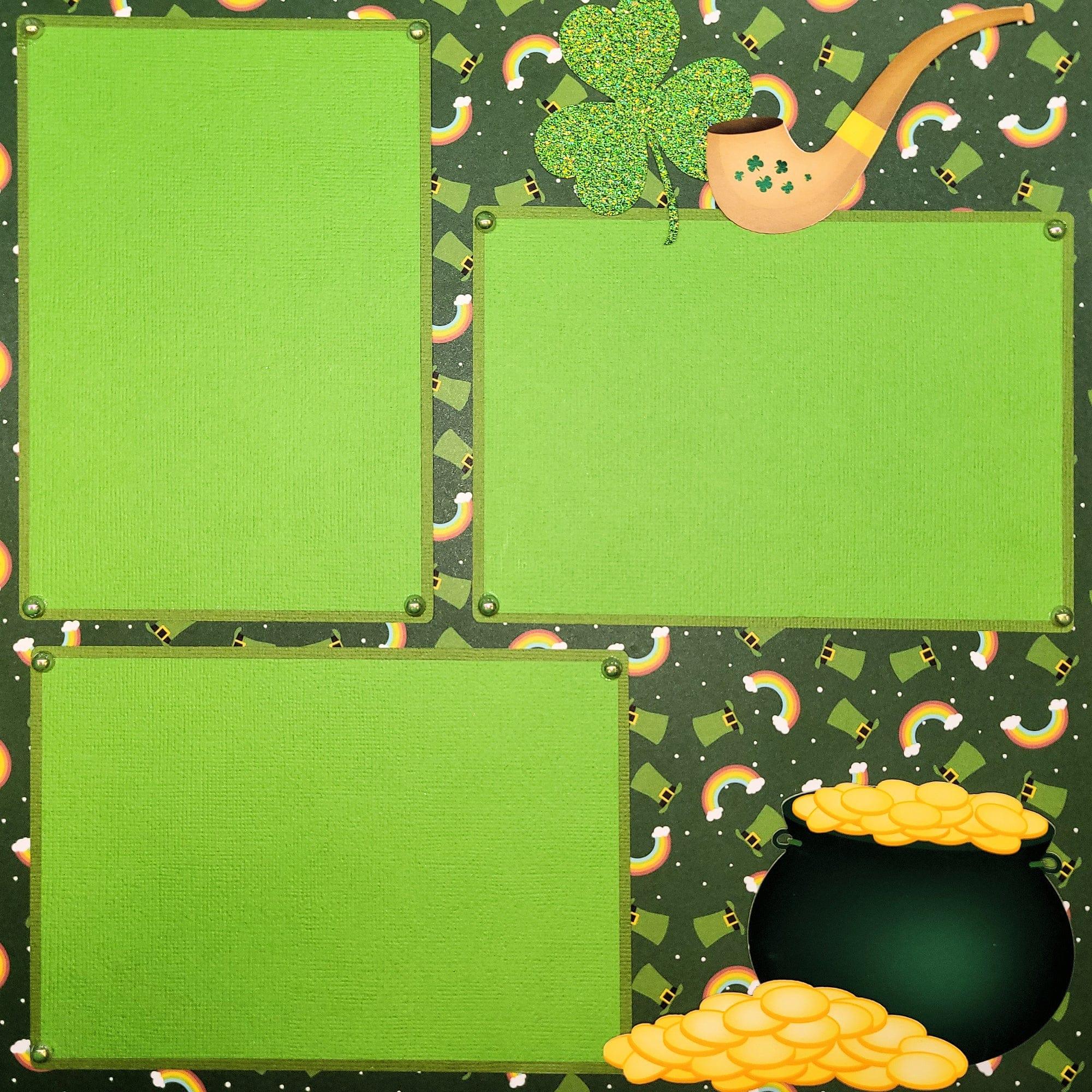 Shamrock Shenanigans 2 - 12 x 12 Pages, Fully-Assembled & Hand-Embellished 3D Scrapbook Premade by SSC Designs - Scrapbook Supply Companies
