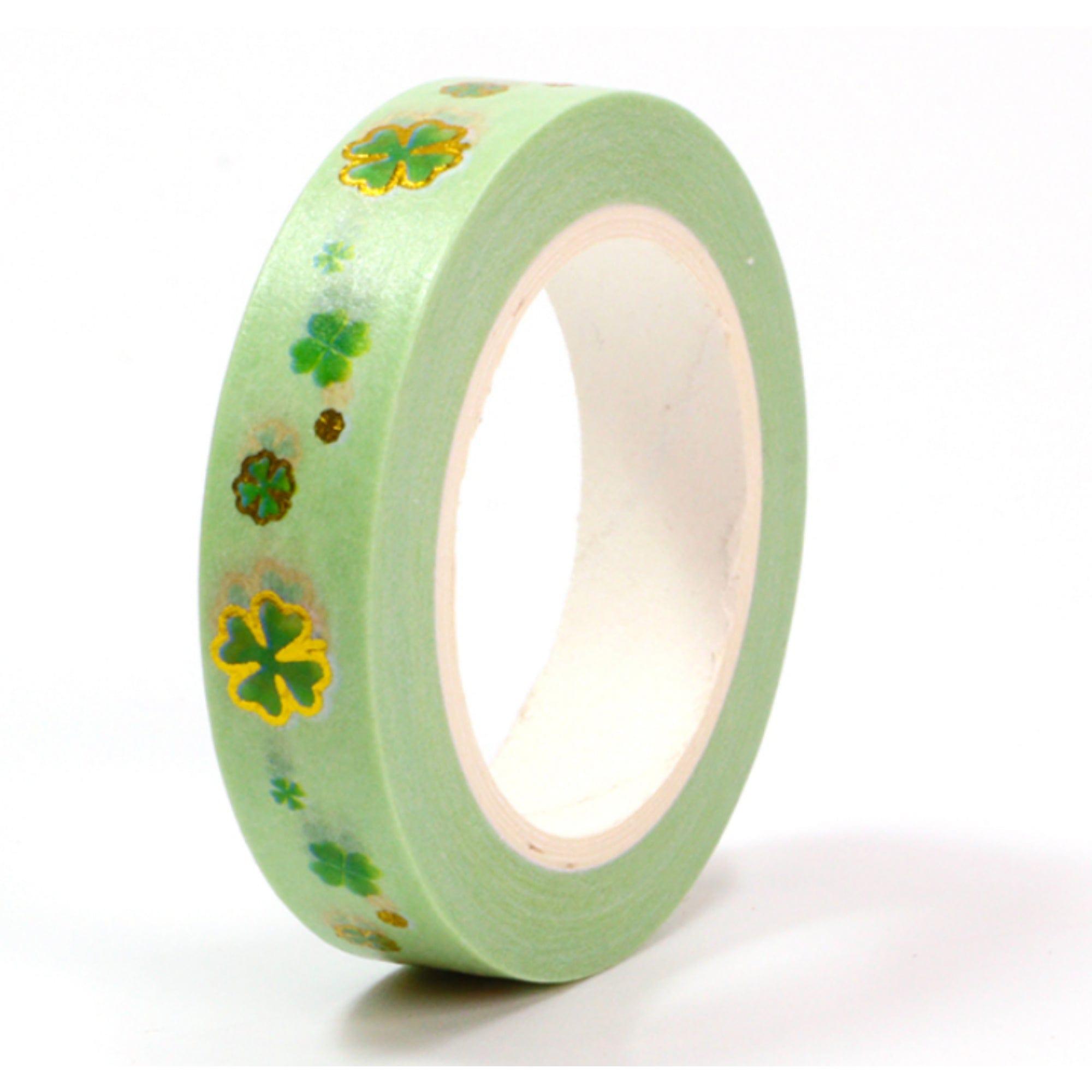 TW Collection Shamrocks Gold Foiled Washi Tape by SSC Designs - 10mm x 30 Feet - Scrapbook Supply Companies