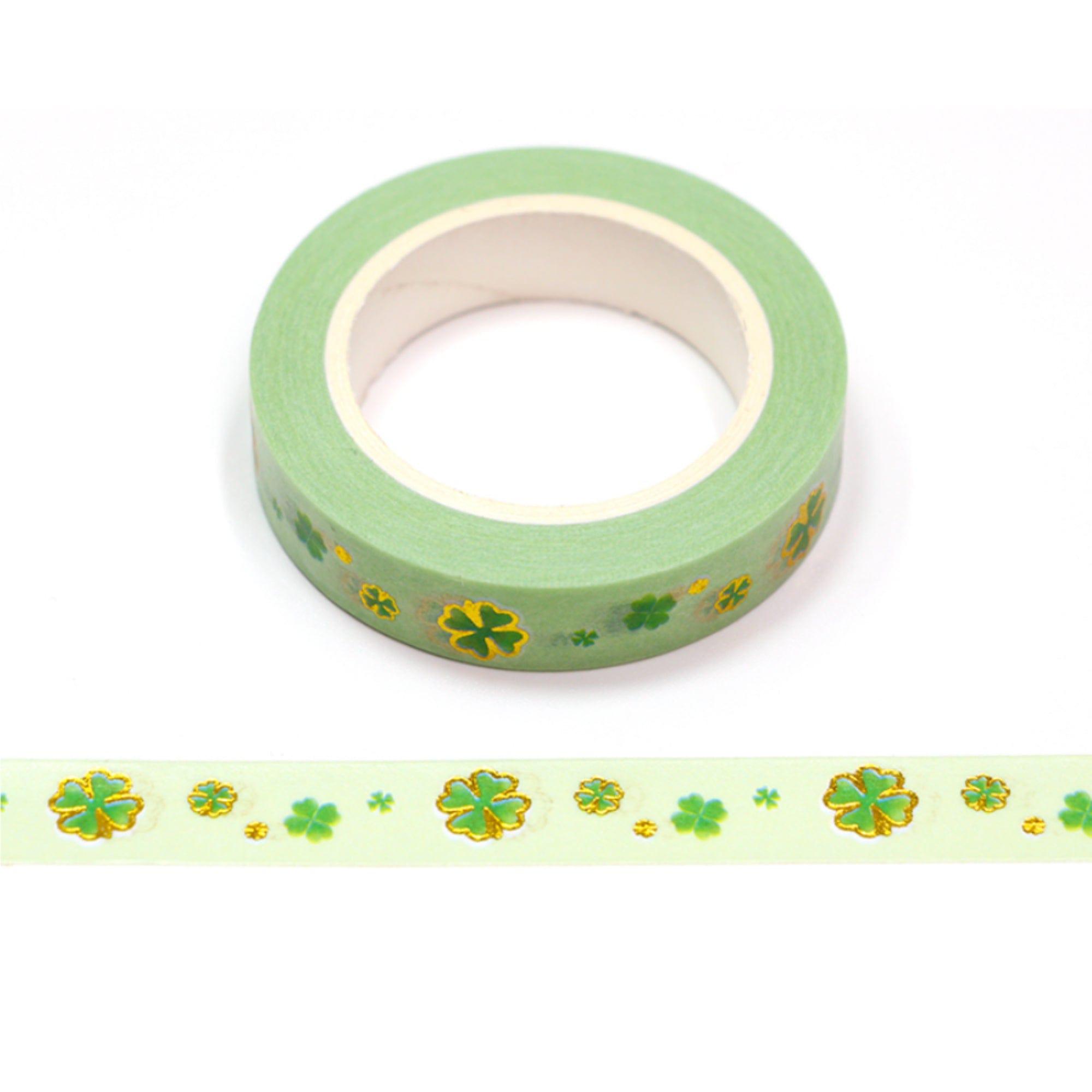 TW Collection Shamrocks Gold Foiled Washi Tape by SSC Designs - 10mm x 30 Feet - Scrapbook Supply Companies