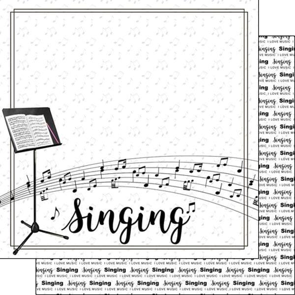 Musical Note Collection Singing 12 x 12 Double-Sided Scrapbook Paper By Scrapbook Customs - Scrapbook Supply Companies