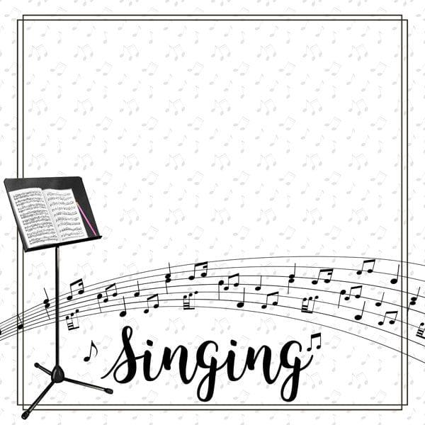 Musical Note Collection Singing 12 x 12 Double-Sided Scrapbook Paper By Scrapbook Customs - Scrapbook Supply Companies