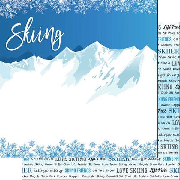 Winter Adventure Collection Skiing 12 x 12 Double-Sided Scrapbook Paper by Scrapbook Customs - Scrapbook Supply Companies