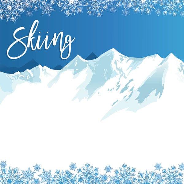 Winter Adventure Collection Skiing 12 x 12 Double-Sided Scrapbook Paper by Scrapbook Customs - Scrapbook Supply Companies
