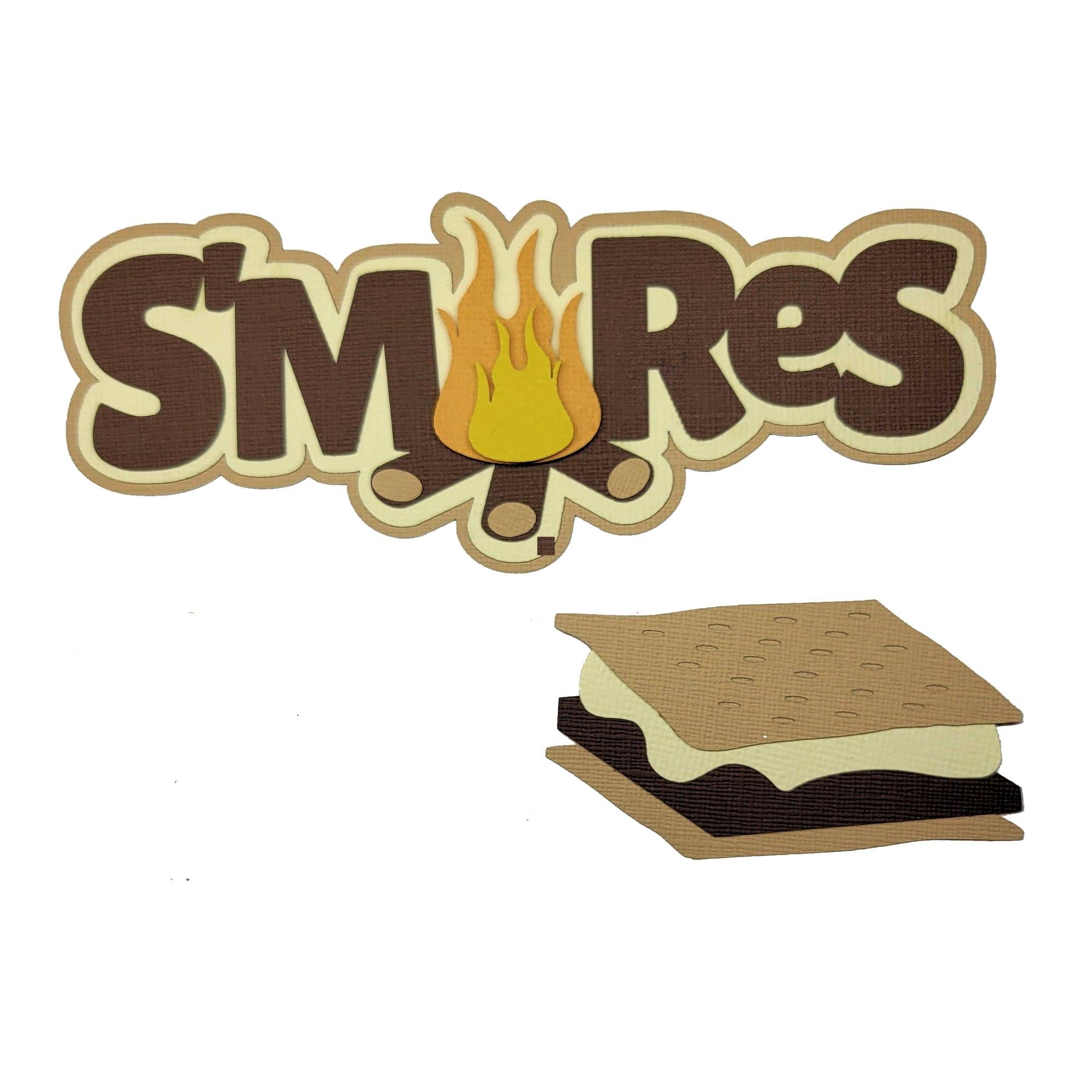 S'Mores 2-Piece Set Fully-Assembled 2 x 6 Laser Cut Scrapbook Embellishment by SSC Laser Designs