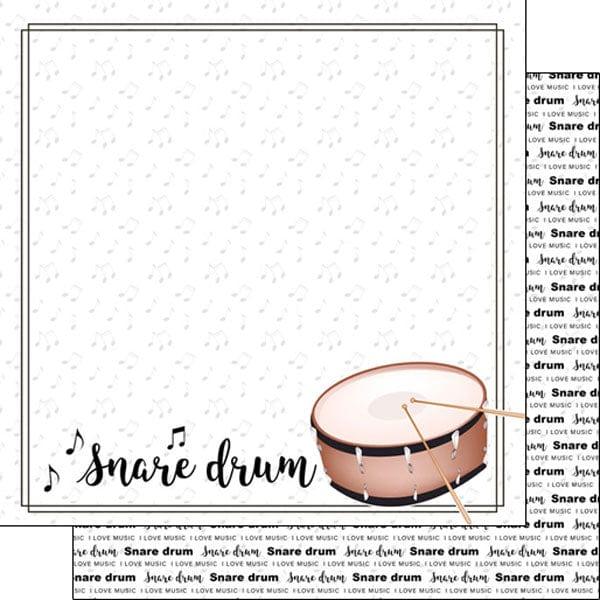 Musical Note Collection Snare Drum 12 x 12 Double-Sided Scrapbook Paper By Scrapbook Customs - Scrapbook Supply Companies