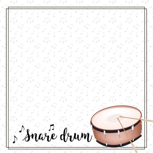 Musical Note Collection Snare Drum 12 x 12 Double-Sided Scrapbook Paper By Scrapbook Customs - Scrapbook Supply Companies