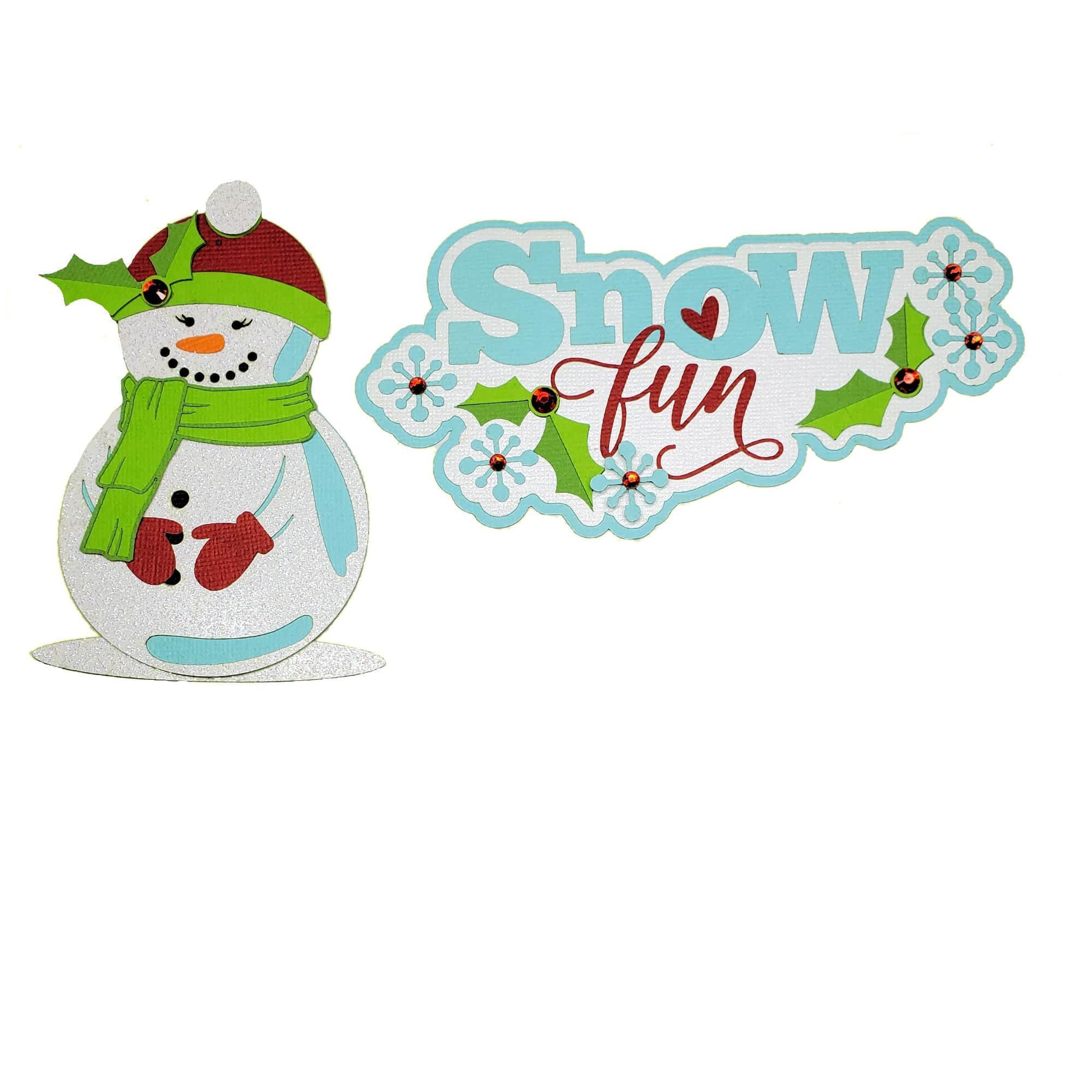 Snow Fun and Snow Girl Fully-Assembled Laser Cut Scrapbook Embellishments by SSC Laser Designs