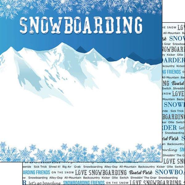 Winter Adventure Collection Snowboarding 12 x 12 Double-Sided Scrapbook Paper by Scrapbook Customs - Scrapbook Supply Companies